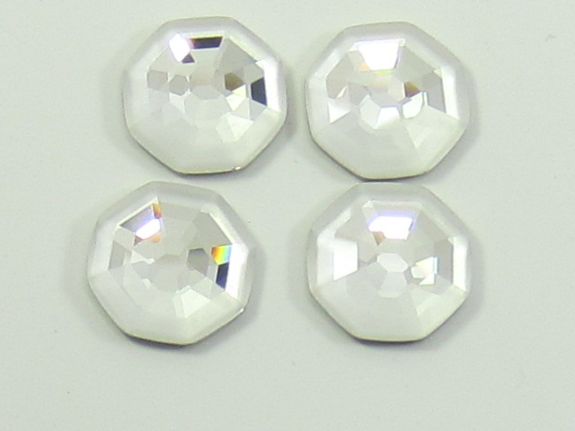 12 pcs. 10mm CRYSTAL FROSTED EDGE FLAT BACK European Rhinestones